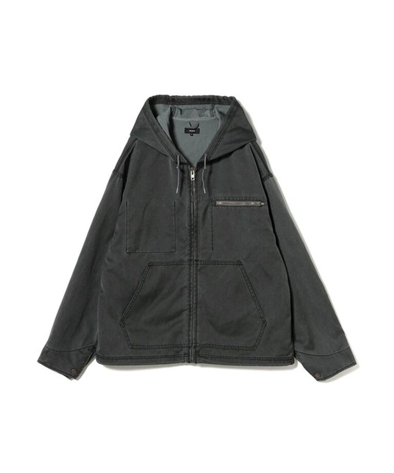 BEAMS「テック ダック フーデット ブルゾン」|ブルゾン・スタジャン|BLACK
