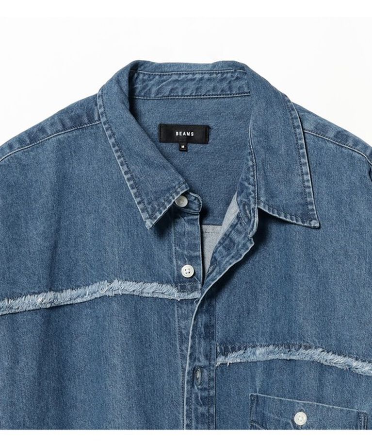 BEAMS「カットオフ デニムワークシャツ」|シャツ・ブラウス|