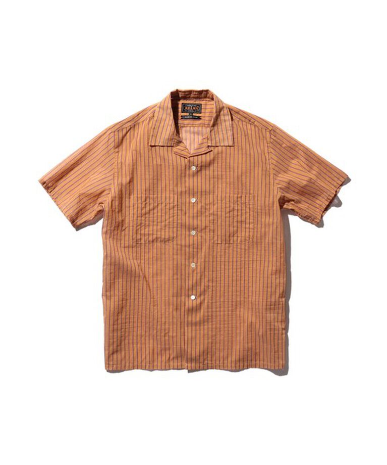 BEAMS「Open Collar Bumpy Stripe」|シャツ・ブラウス|