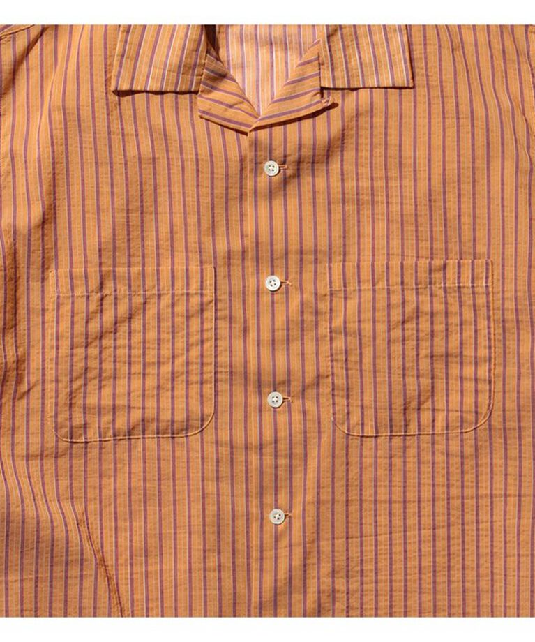 BEAMS「Open Collar Bumpy Stripe」|シャツ・ブラウス|