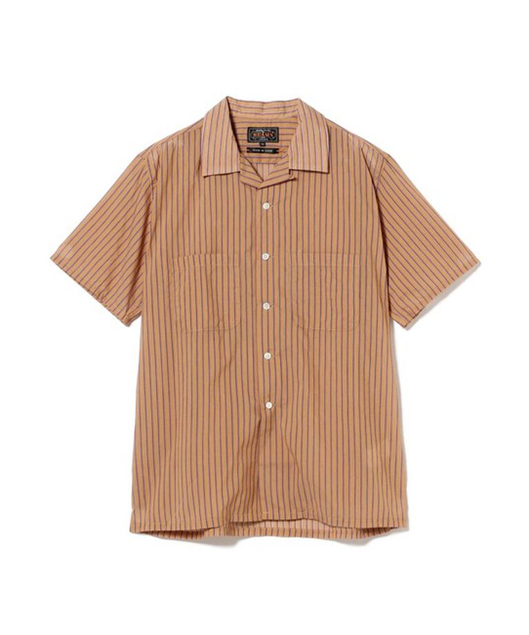 BEAMS「Open Collar Bumpy Stripe」|シャツ・ブラウス|