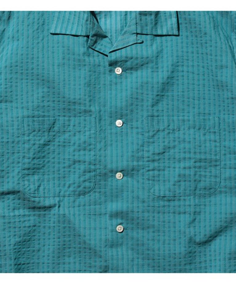 BEAMS「Open Collar Bumpy Stripe」|シャツ・ブラウス|