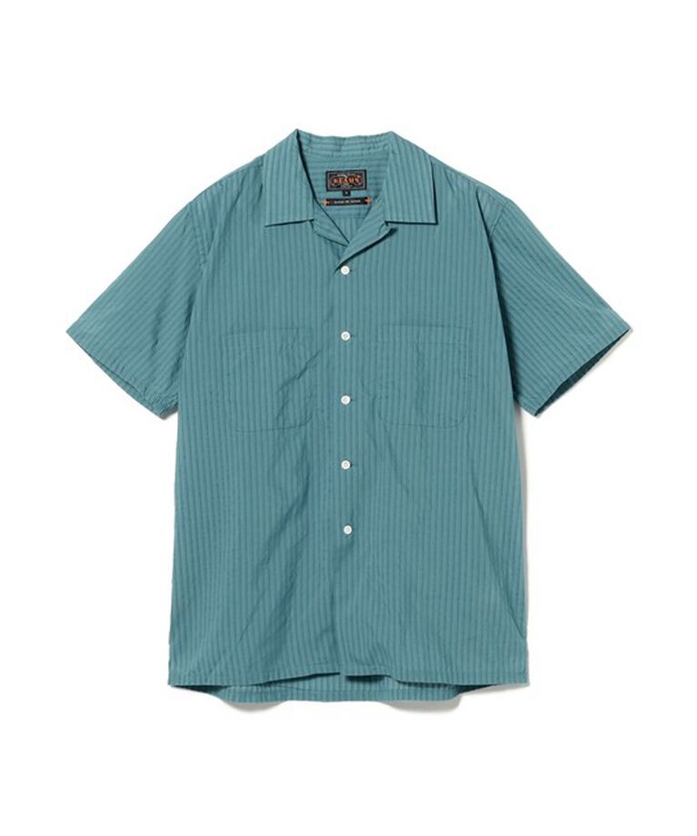 BEAMS「Open Collar Bumpy Stripe」|シャツ・ブラウス|