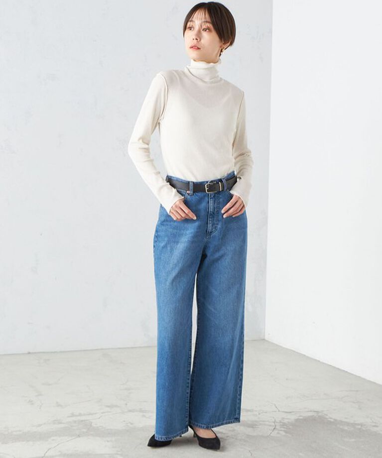 SHIPS for women「〈手洗い可能〉ドライタッチ リブ タートル」|Tシャツ・カットソー|