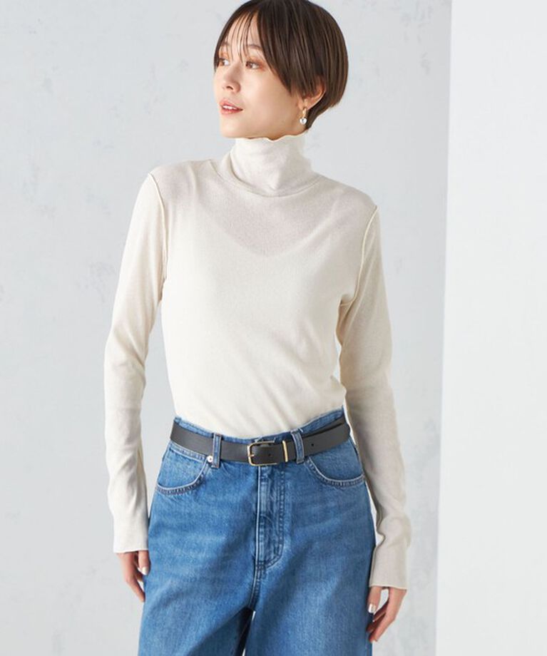 SHIPS for women「〈手洗い可能〉ドライタッチ リブ タートル」|Tシャツ・カットソー|