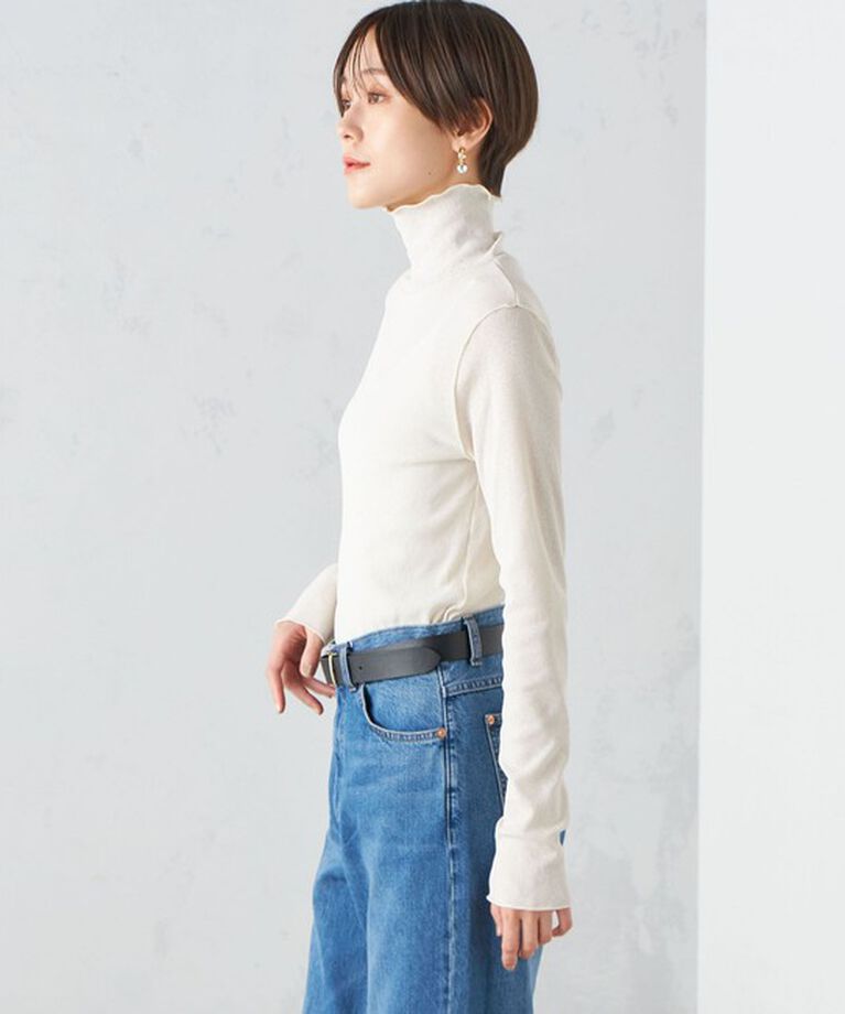 SHIPS for women「〈手洗い可能〉ドライタッチ リブ タートル」|Tシャツ・カットソー|
