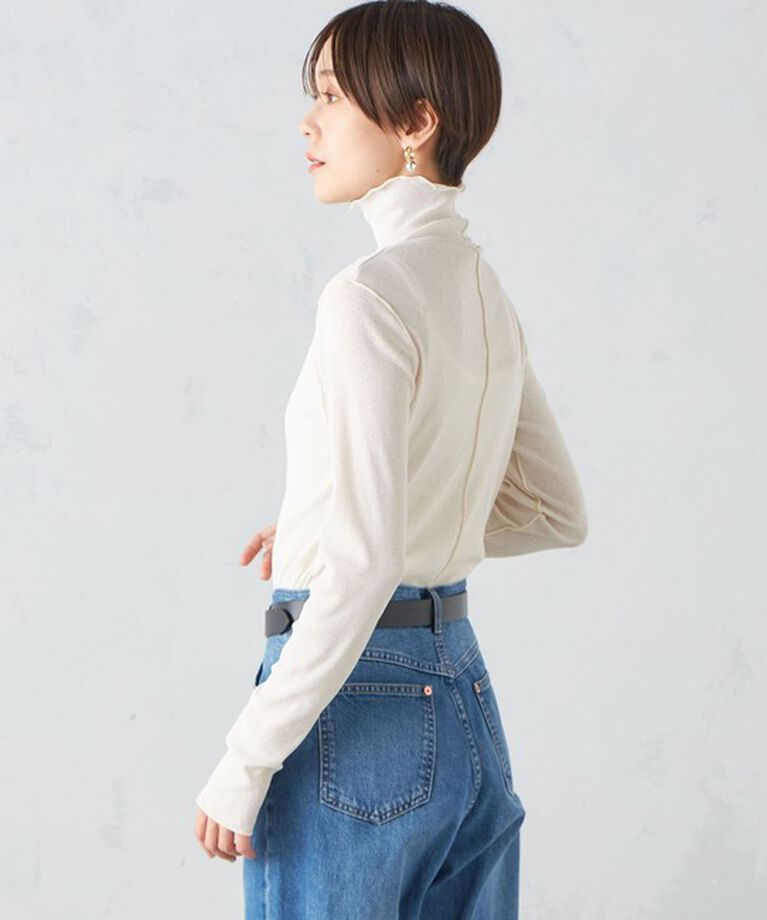 SHIPS for women「〈手洗い可能〉ドライタッチ リブ タートル」|Tシャツ・カットソー|