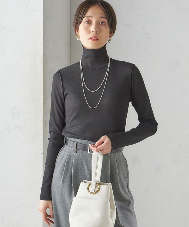 SHIPS for women「〈手洗い可能〉ドライタッチ リブ タートル」|Tシャツ・カットソー|
