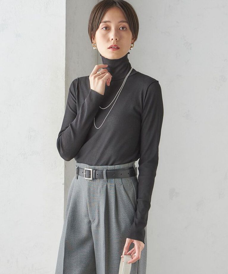 SHIPS for women「〈手洗い可能〉ドライタッチ リブ タートル」|Tシャツ・カットソー|