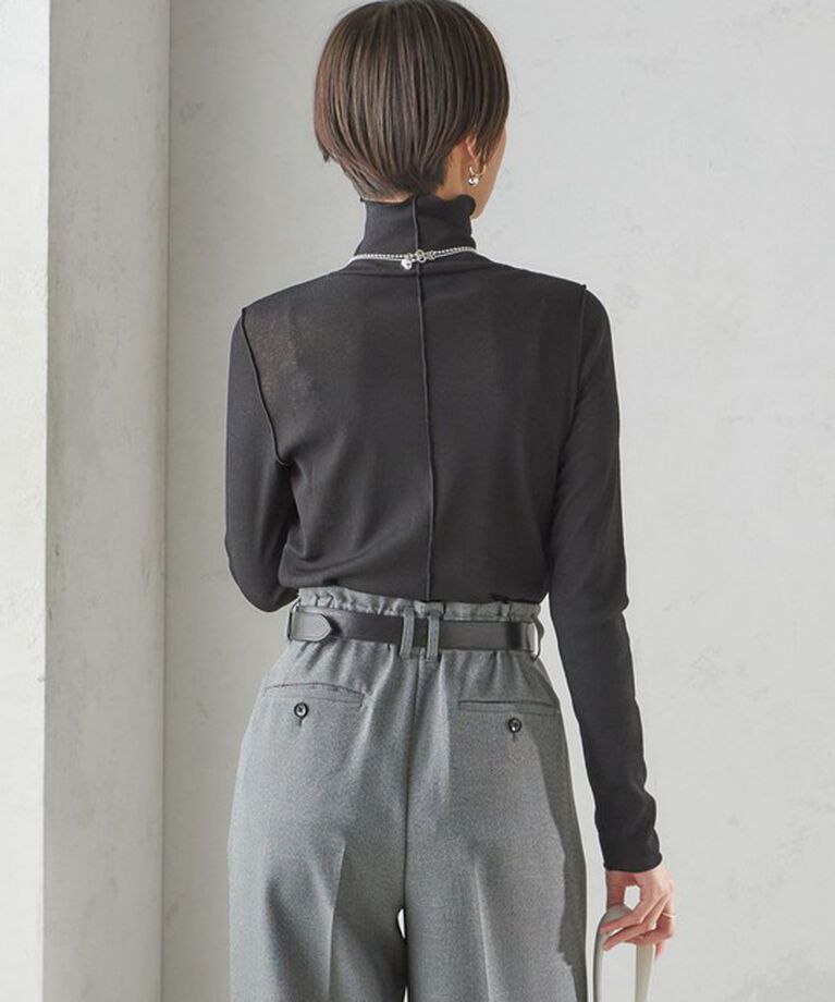SHIPS for women「〈手洗い可能〉ドライタッチ リブ タートル」|Tシャツ・カットソー|