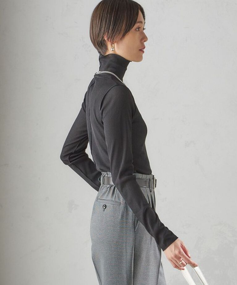 SHIPS for women「〈手洗い可能〉ドライタッチ リブ タートル」|Tシャツ・カットソー|
