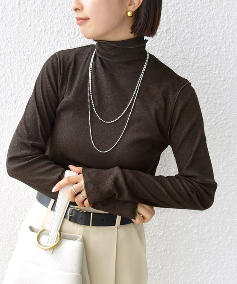 SHIPS for women「〈手洗い可能〉ドライタッチ リブ タートル」|Tシャツ・カットソー|