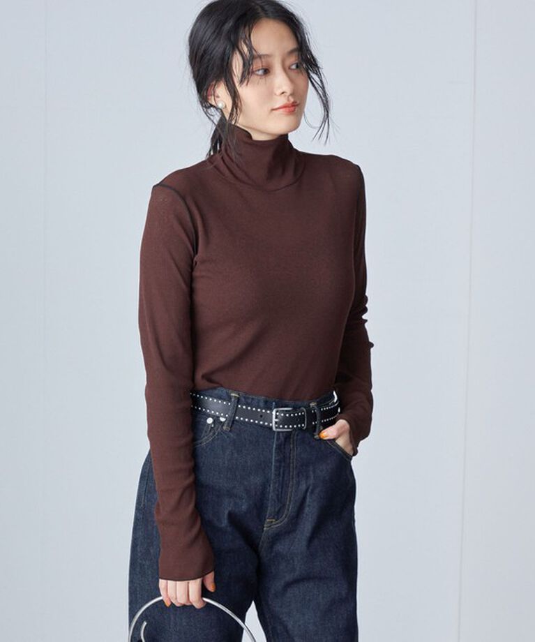 SHIPS for women「〈手洗い可能〉ドライタッチ リブ タートル」|Tシャツ・カットソー|