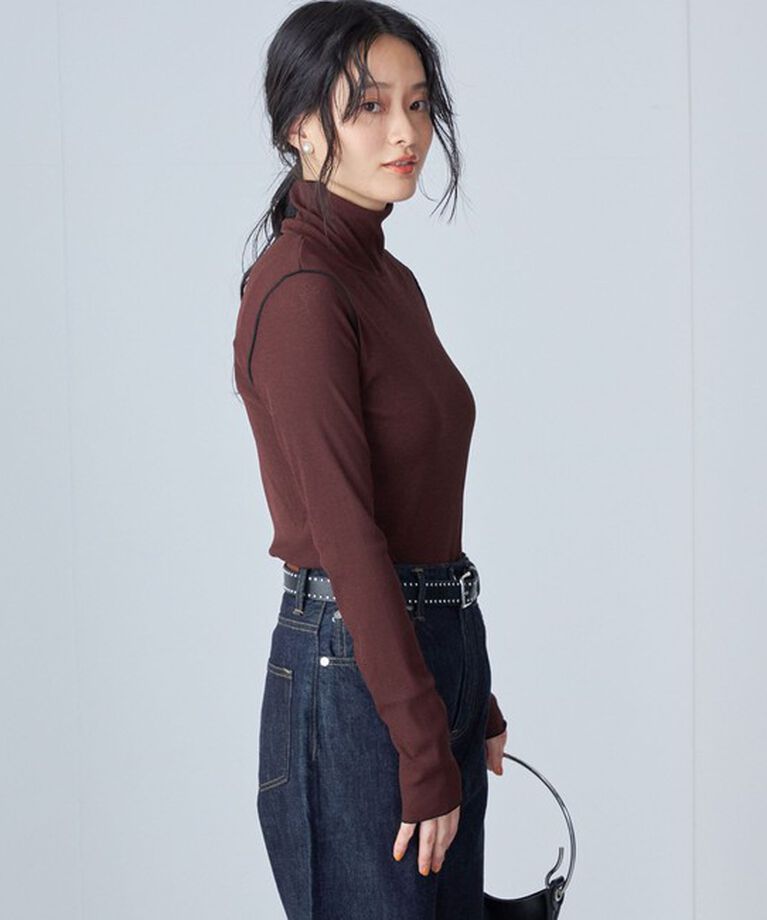 SHIPS for women「〈手洗い可能〉ドライタッチ リブ タートル」|Tシャツ・カットソー|