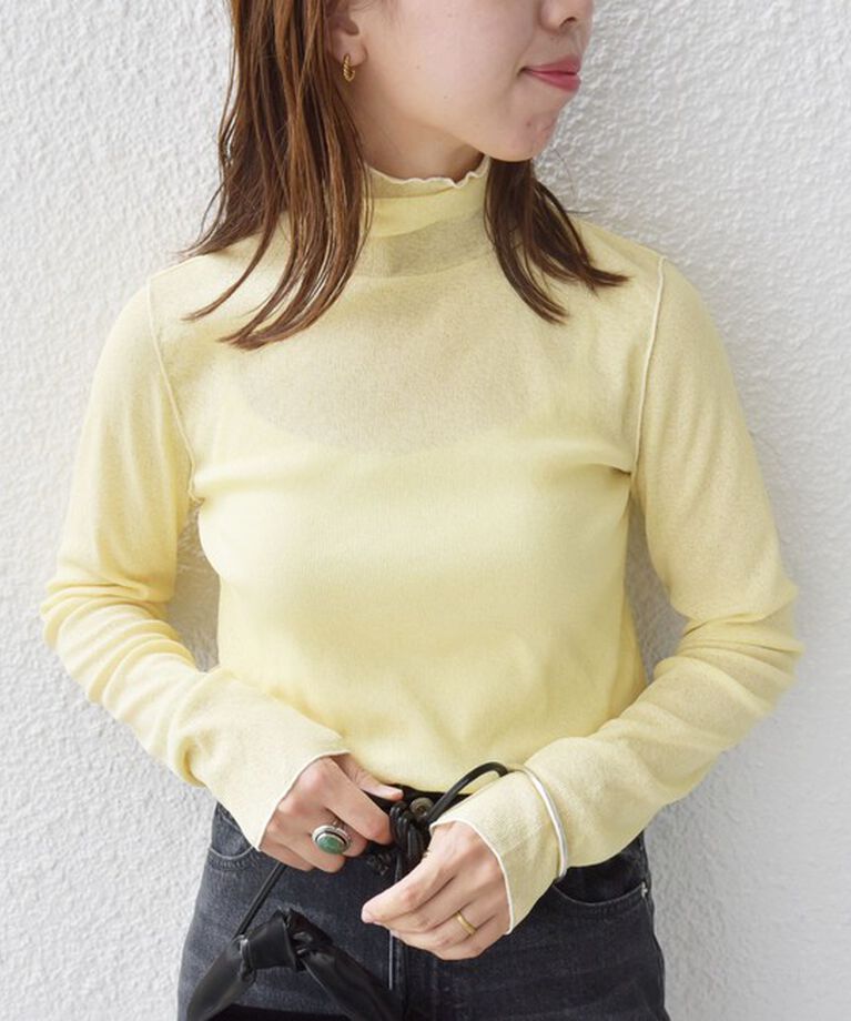 SHIPS for women「〈手洗い可能〉ドライタッチ リブ タートル」|Tシャツ・カットソー|