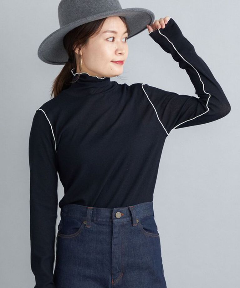 SHIPS for women「〈手洗い可能〉ドライタッチ リブ タートル」|Tシャツ・カットソー|