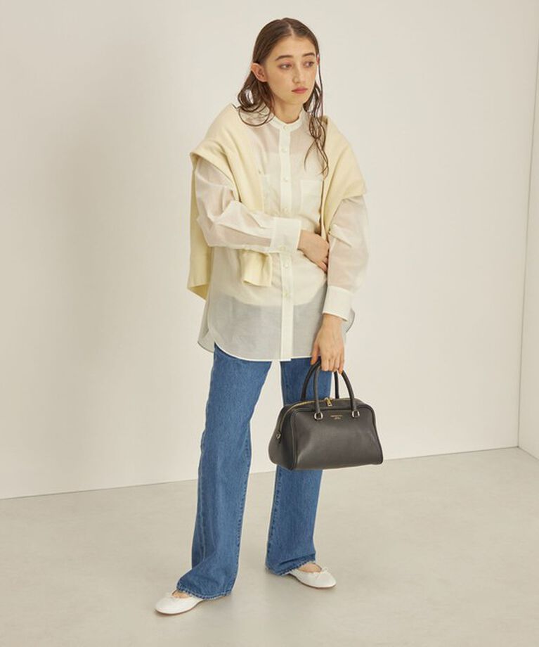 SHIPS for women「〈手洗い可能〉綿 ナイロン ワッシャー タフタ スタンドカラー シャツ ◇」|シャツ・ブラウス|
