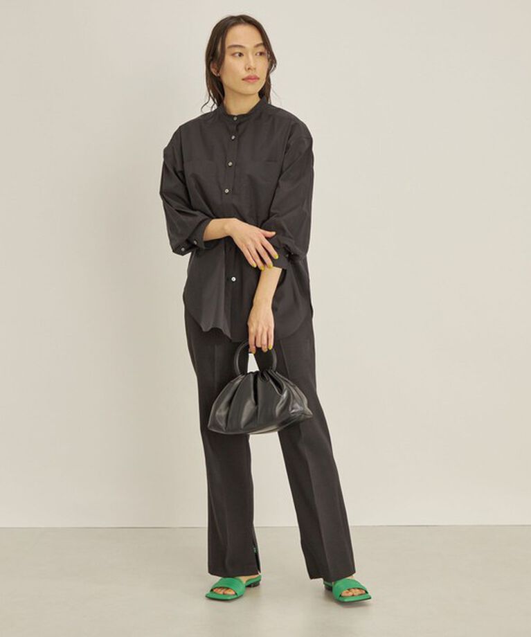 SHIPS for women「〈手洗い可能〉綿 ナイロン ワッシャー タフタ スタンドカラー シャツ ◇」|シャツ・ブラウス|