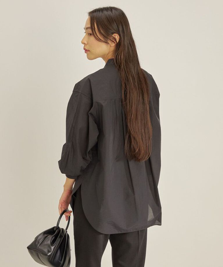SHIPS for women「〈手洗い可能〉綿 ナイロン ワッシャー タフタ スタンドカラー シャツ ◇」|シャツ・ブラウス|