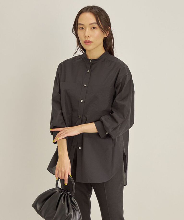 SHIPS for women「〈手洗い可能〉綿 ナイロン ワッシャー タフタ スタンドカラー シャツ ◇」|シャツ・ブラウス|