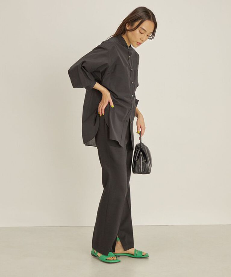 SHIPS for women「〈手洗い可能〉綿 ナイロン ワッシャー タフタ スタンドカラー シャツ ◇」|シャツ・ブラウス|