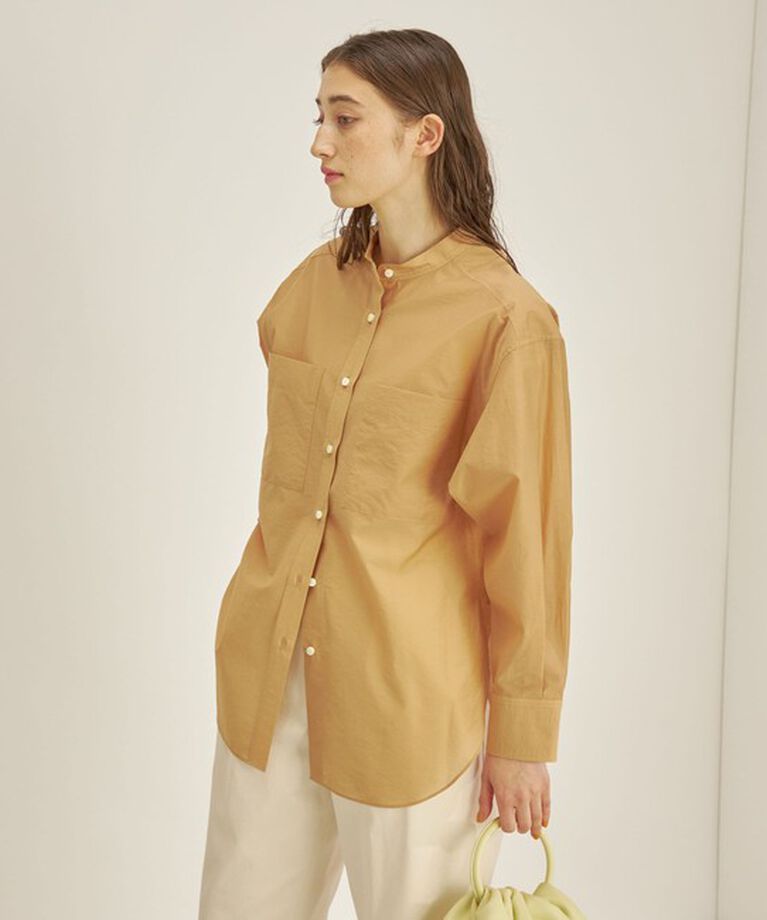 SHIPS for women「〈手洗い可能〉綿 ナイロン ワッシャー タフタ スタンドカラー シャツ ◇」|シャツ・ブラウス|