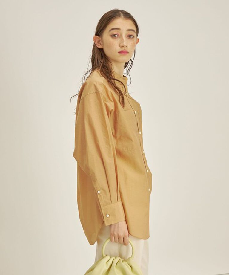 SHIPS for women「〈手洗い可能〉綿 ナイロン ワッシャー タフタ スタンドカラー シャツ ◇」|シャツ・ブラウス|