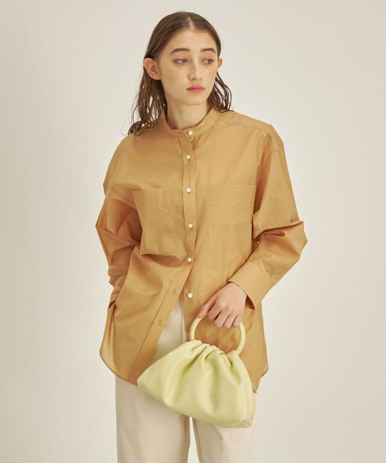 SHIPS for women「〈手洗い可能〉綿 ナイロン ワッシャー タフタ スタンドカラー シャツ ◇」|シャツ・ブラウス|