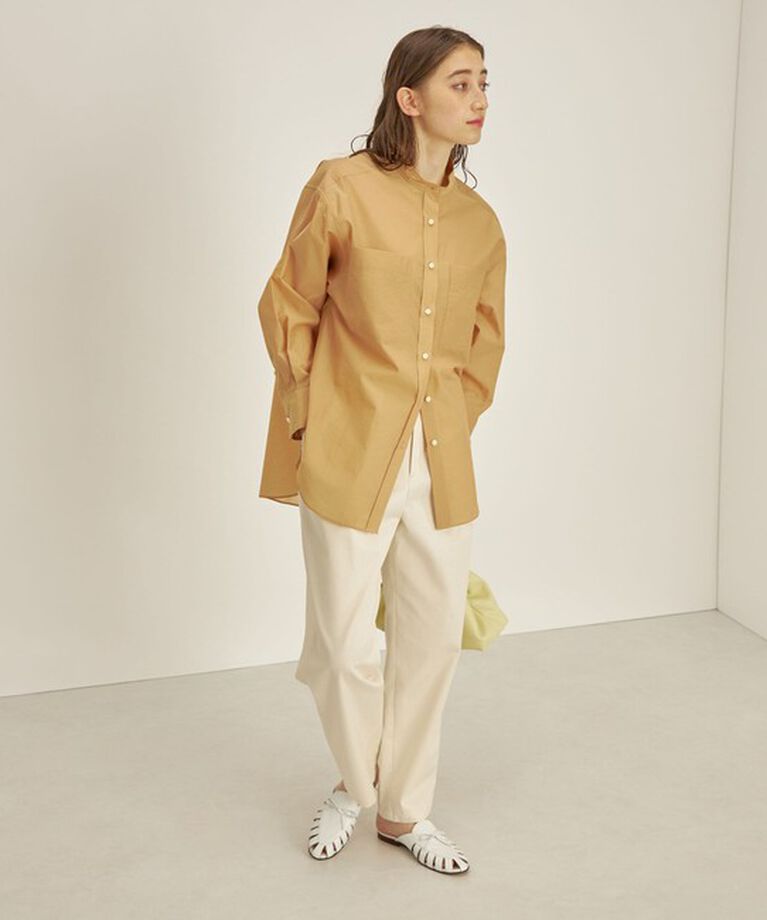 SHIPS for women「〈手洗い可能〉綿 ナイロン ワッシャー タフタ スタンドカラー シャツ ◇」|シャツ・ブラウス|