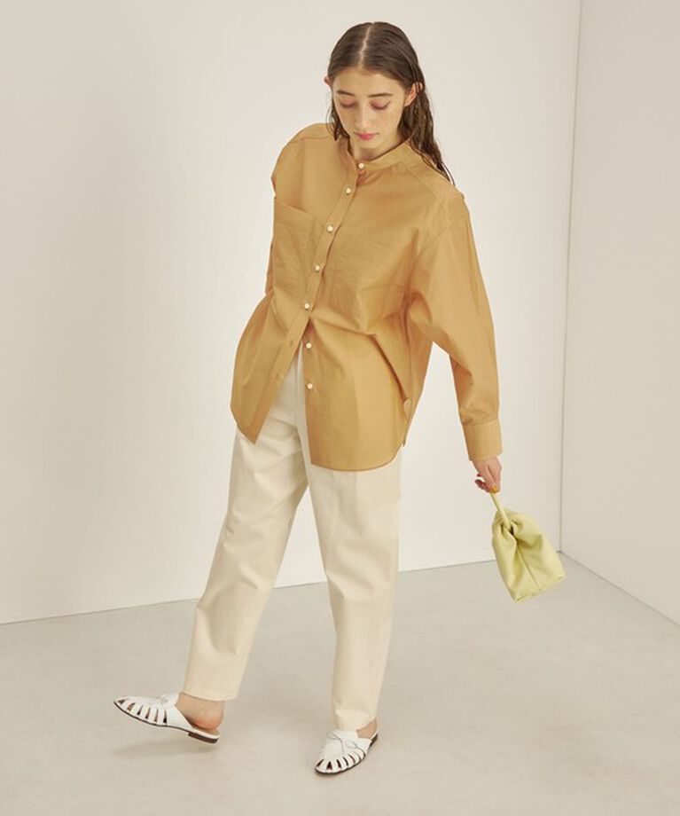 SHIPS for women「〈手洗い可能〉綿 ナイロン ワッシャー タフタ スタンドカラー シャツ ◇」|シャツ・ブラウス|