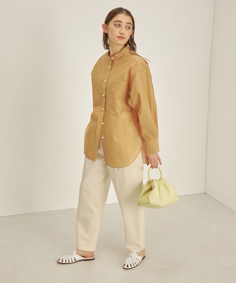 SHIPS for women「〈手洗い可能〉綿 ナイロン ワッシャー タフタ スタンドカラー シャツ ◇」|シャツ・ブラウス|
