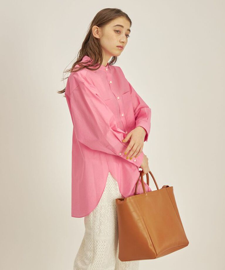 SHIPS for women「〈手洗い可能〉綿 ナイロン ワッシャー タフタ スタンドカラー シャツ ◇」|シャツ・ブラウス|