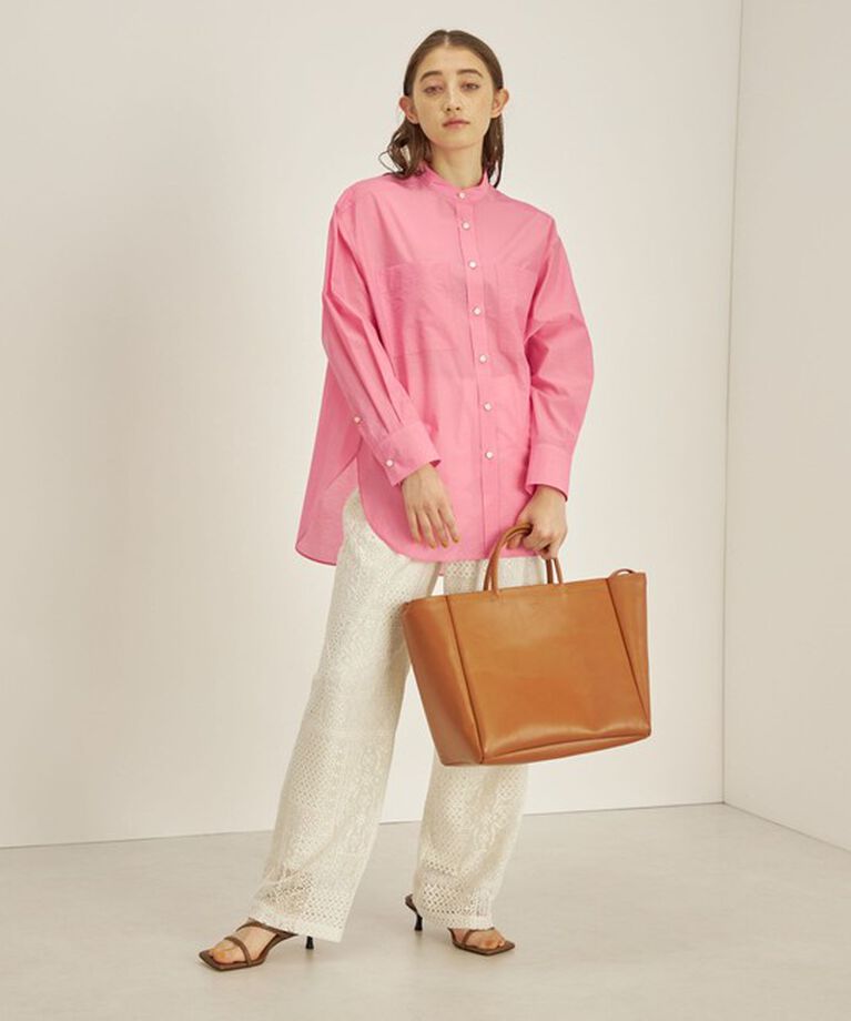 SHIPS for women「〈手洗い可能〉綿 ナイロン ワッシャー タフタ スタンドカラー シャツ ◇」|シャツ・ブラウス|