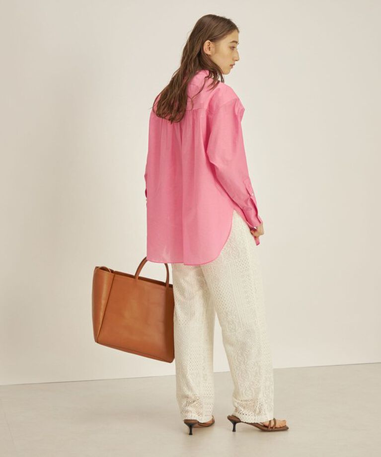 SHIPS for women「〈手洗い可能〉綿 ナイロン ワッシャー タフタ スタンドカラー シャツ ◇」|シャツ・ブラウス|