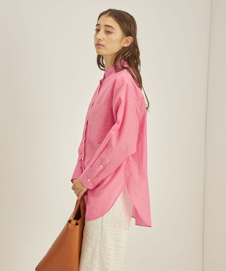 SHIPS for women「〈手洗い可能〉綿 ナイロン ワッシャー タフタ スタンドカラー シャツ ◇」|シャツ・ブラウス|