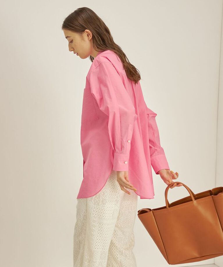 SHIPS for women「〈手洗い可能〉綿 ナイロン ワッシャー タフタ スタンドカラー シャツ ◇」|シャツ・ブラウス|