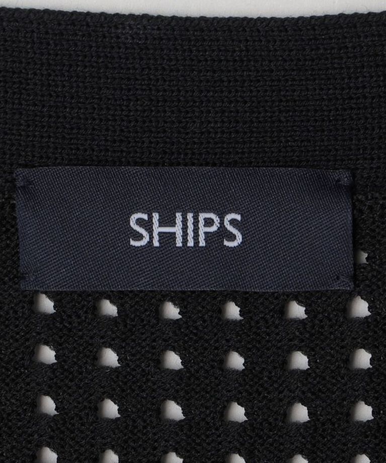 SHIPS「SHIPS:〈手洗い可能〉12ゲージ クロシェライク アイレット カーディガン」|カーディガン|