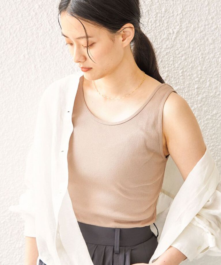 SHIPS for women「オーガニック コットン タンクトップ ◇」|タンクトップ|ベージュ