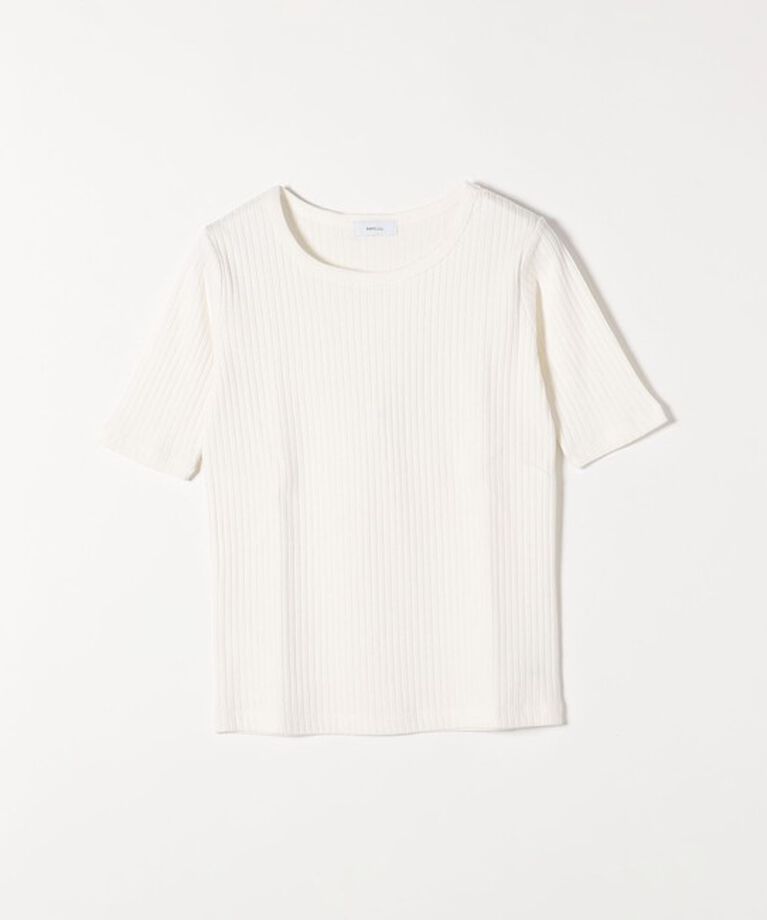 SHIPS any「SHIPS any:〈洗濯機可能〉テレコ リブ ハーフスリーブ TEE」|Tシャツ・カットソー|