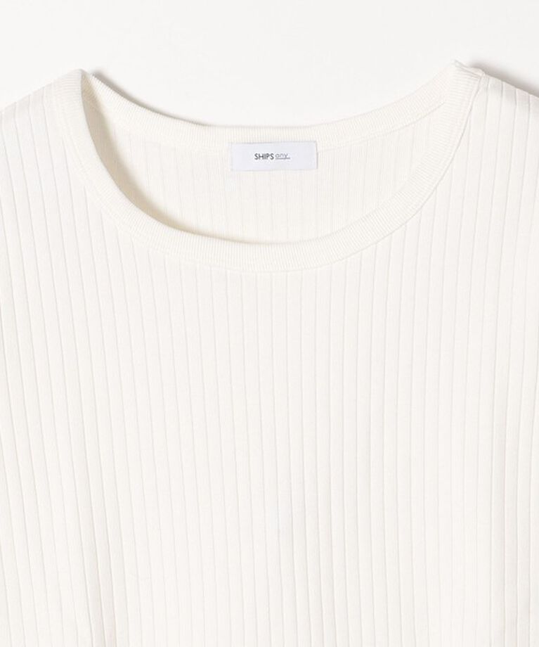 SHIPS any「SHIPS any:〈洗濯機可能〉テレコ リブ ハーフスリーブ TEE」|Tシャツ・カットソー|