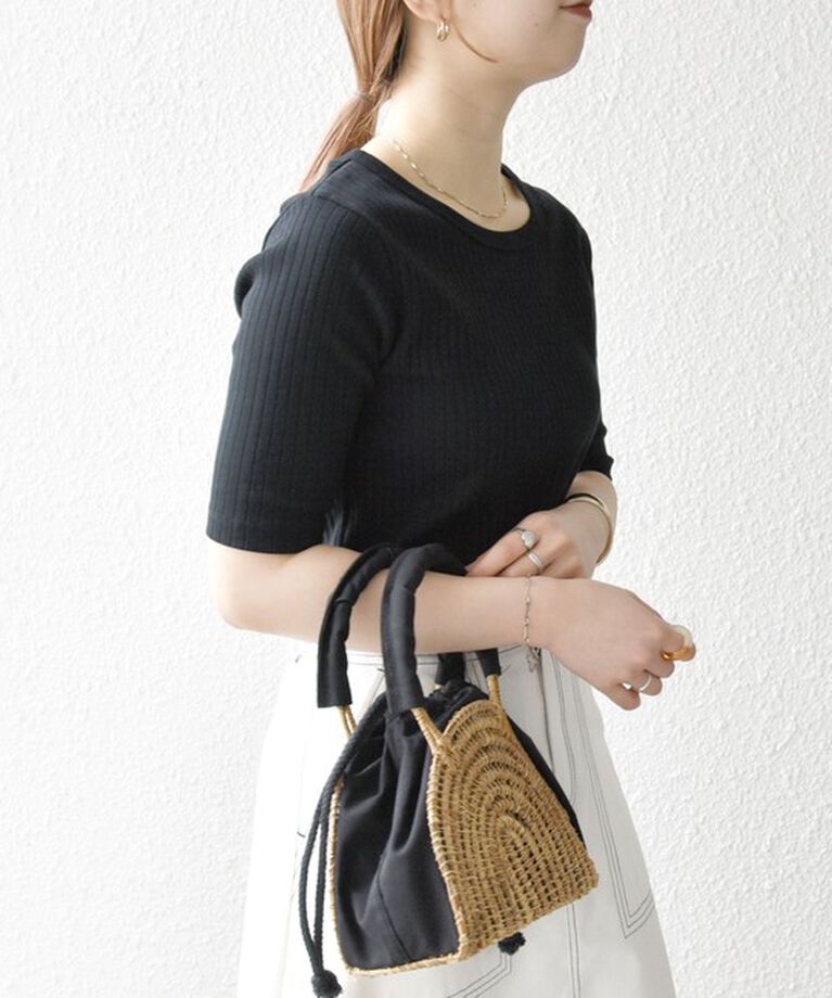 SHIPS any「SHIPS any:〈洗濯機可能〉テレコ リブ ハーフスリーブ TEE」|Tシャツ・カットソー|