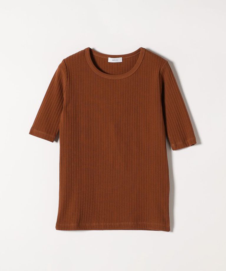 SHIPS any「SHIPS any:〈洗濯機可能〉テレコ リブ ハーフスリーブ TEE」|Tシャツ・カットソー|