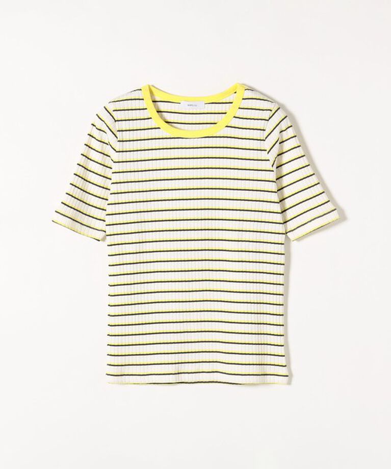 SHIPS any「SHIPS any:〈洗濯機可能〉テレコ リブ ハーフスリーブ TEE」|Tシャツ・カットソー|