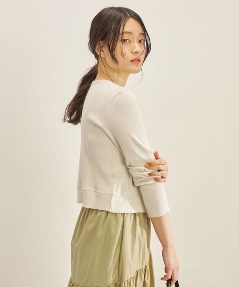 SHIPS for women「〈手洗い可能〉PLA ライト テレコ ショート カーディガン◇」|カーディガン|