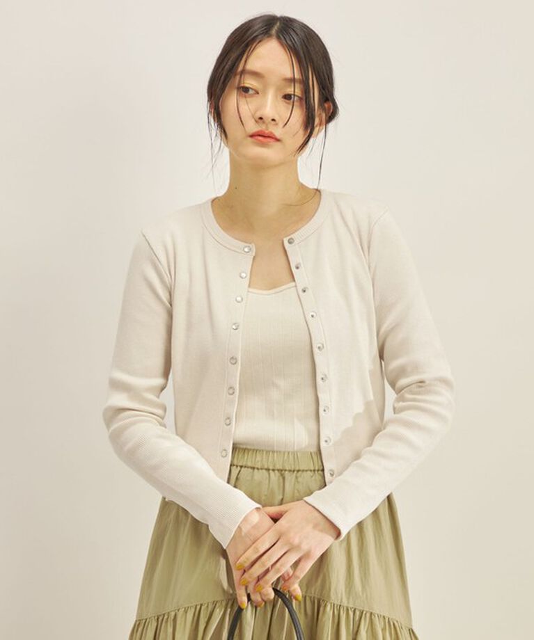 SHIPS for women「〈手洗い可能〉PLA ライト テレコ ショート カーディガン◇」|カーディガン|