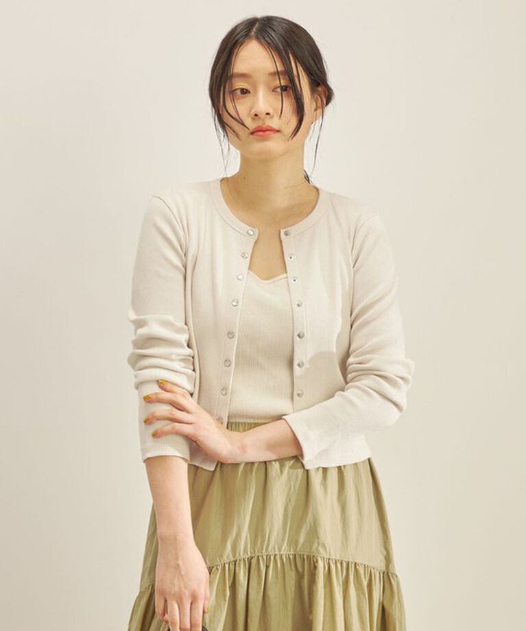 SHIPS for women「〈手洗い可能〉PLA ライト テレコ ショート カーディガン◇」|カーディガン|