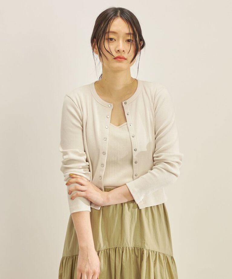 SHIPS for women「〈手洗い可能〉PLA ライト テレコ ショート カーディガン◇」|カーディガン|