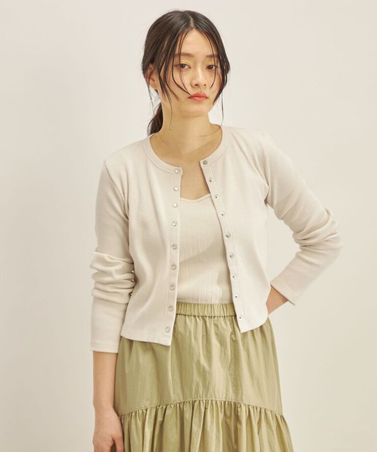 SHIPS for women「〈手洗い可能〉PLA ライト テレコ ショート カーディガン◇」|カーディガン|