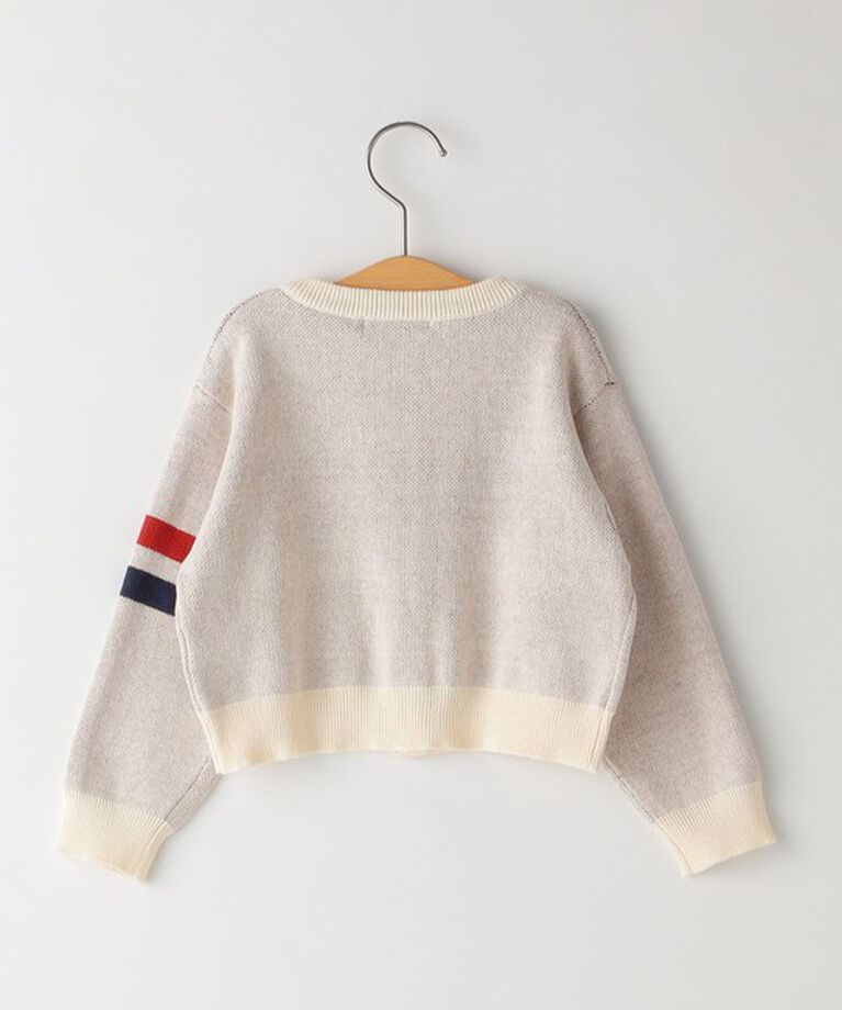 SHIPS KIDS「SHIPS KIDS:80～90cm /〈手洗い可能〉ジャカード レタード カーディガン」|カーディガン|