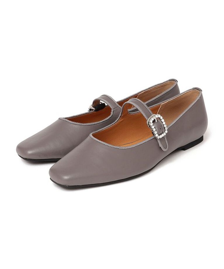 SHIPS any「【SHIPS any別注】eblouna: ビジュー メリー ジェーン フラットシューズ 24SS」|その他|グレー